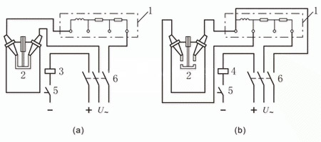 shows the wiring diagram of the circuit breaker opening and closing time measurement principle