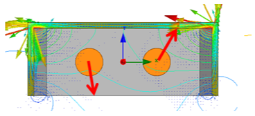 Simulation diagram of magnetic blowing and arc extinguishing of non-polar DC contactor