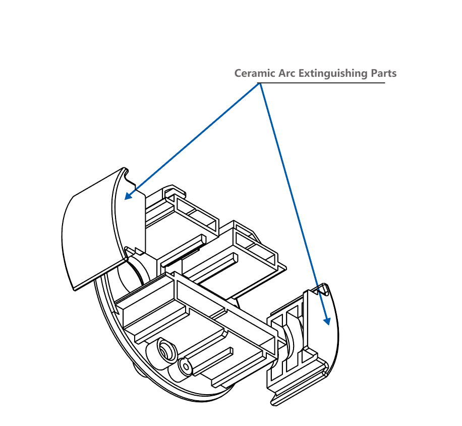 Ceramic arc extinguishing parts